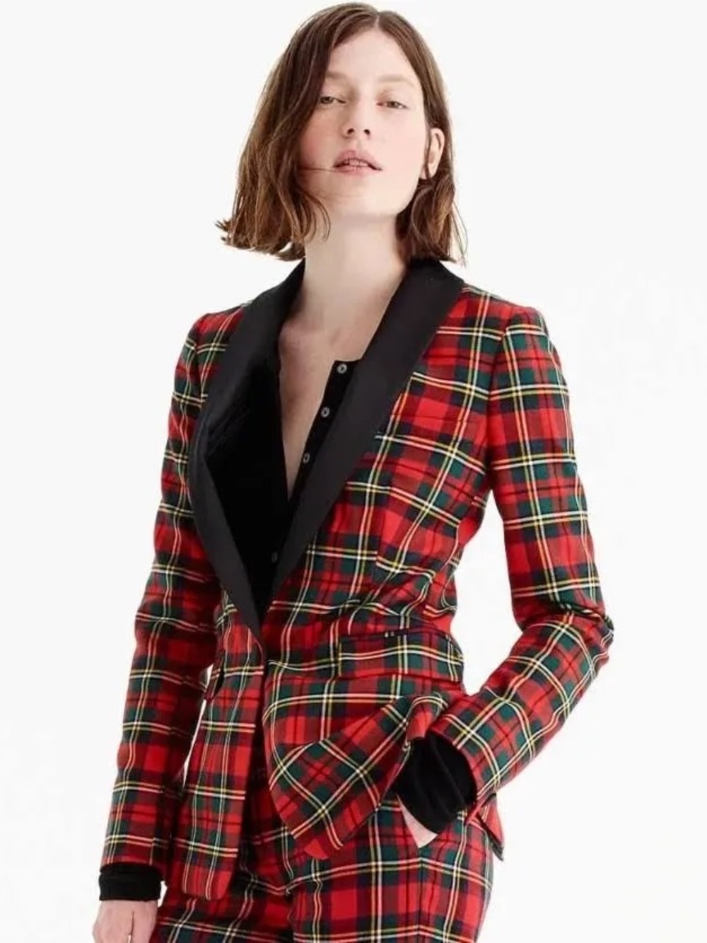 J crew - Red Plaid Women’s Blazer - Picture 2 of 5